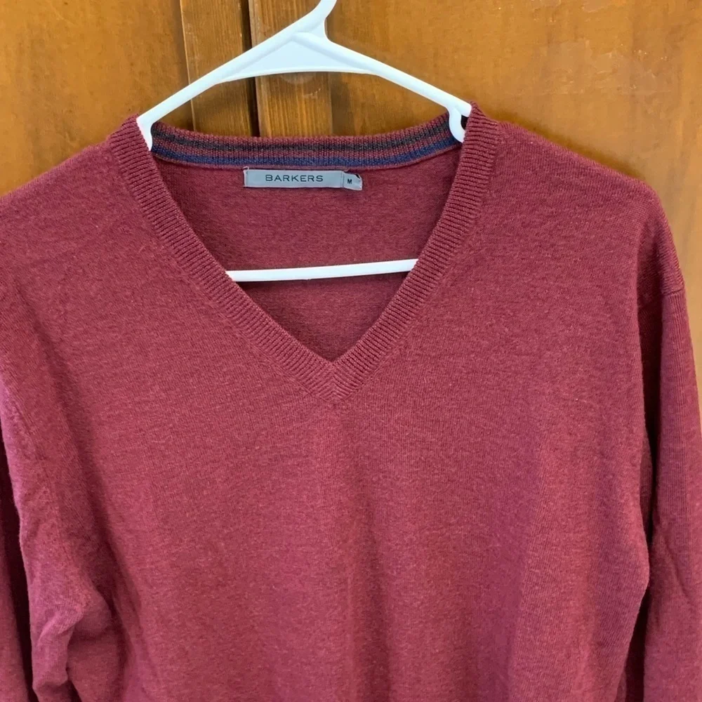 BARKERS New Zealand 💯 merino wool burgundy sweater #eclectic grandpa mens MED